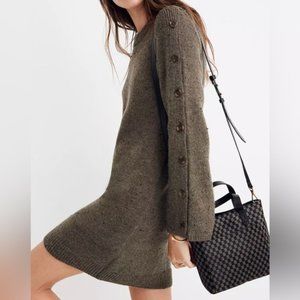 Madewell Donegal Button Sleeve Sweater Dress